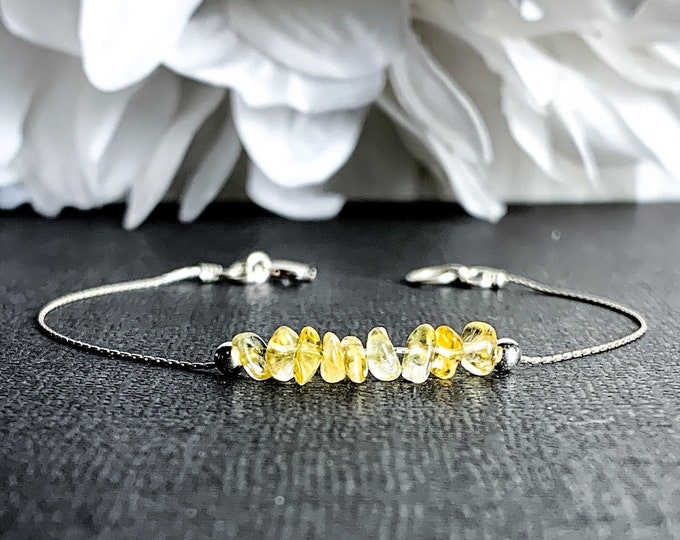 Raw Citrine Bracelet, Citrine Anklet, Prosperity Bracelet, Abundance Bracelet, Energy Bracelet