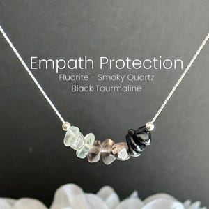 Empath Protection Necklace Raw Crystal Adjustable Necklace Sterling Silver or 14K Gold Filled
