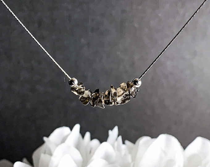 Smoky Quartz Protection Necklace Minimalist Healing Crystals