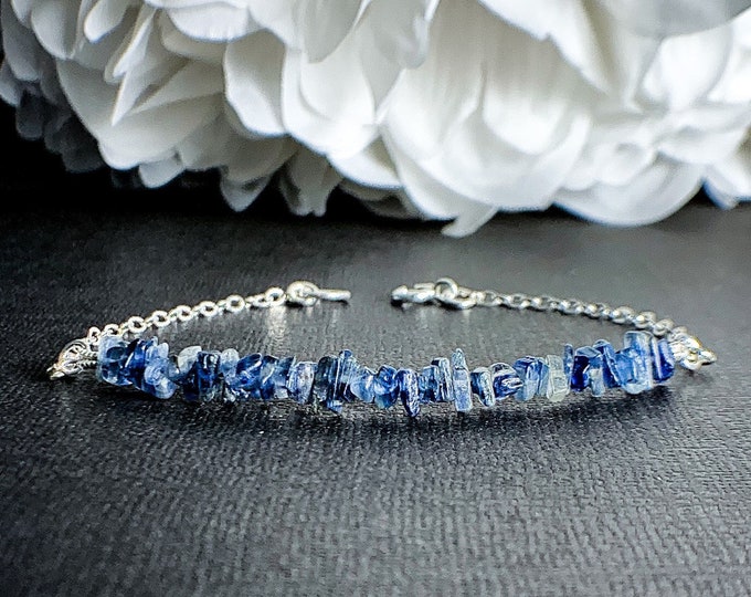 Blue Kyanite Raw Healing Stone Bracelet