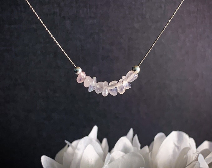 Rose Quartz Necklace Anxiety Crystals, Fertility Gift, Unconditional Love AAA++ quality