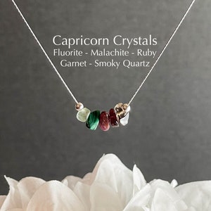 Capricorn Necklace Raw Crystals Zodiac Sign Astrology Choker Crystal Jewelry