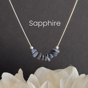 Sapphire Raw Crystal Necklace – September Birthstone Jewelry