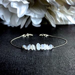 Silver Moonstone Bracelet Fertility Gift, Encouragement Gift, Moon Calming Energy, Sacred Feminine crystal gemstone, Genuine, Real, Natural
