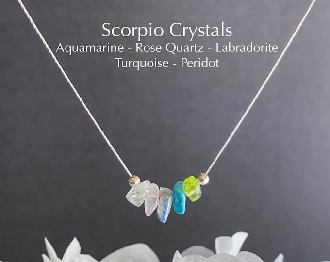 Scorpio Necklace Raw Crystals Zodiac Sign Astrology Choker Crystal Jewelry
