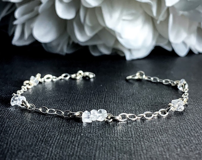 Raw Clear Quartz Bracelet Satellite Chain Anklet