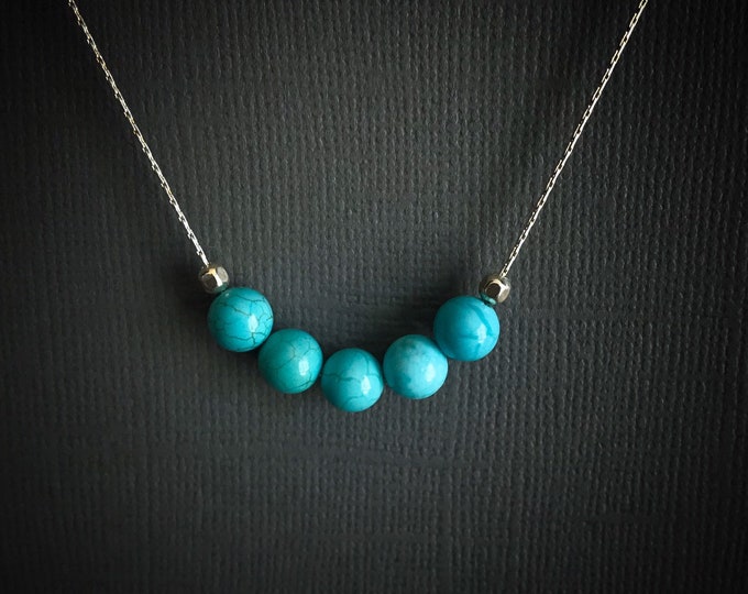 Genuine Turquoise Necklace, Protection Necklace December Birthstone