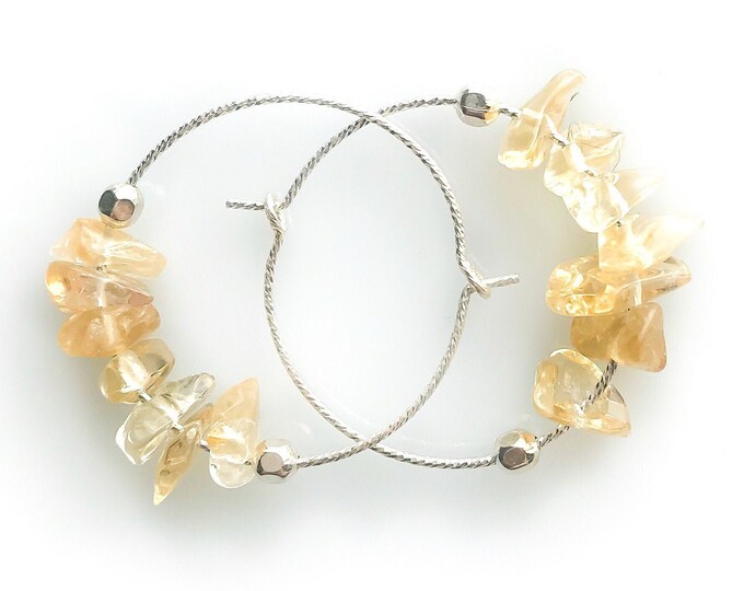 Natural Citrine Earrings, Prosperity Jewelry, Encouragement Gift, November Birthstone