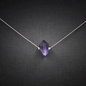 Raw Amethyst Point empath jewelry, amethyst choker, February Birthstone