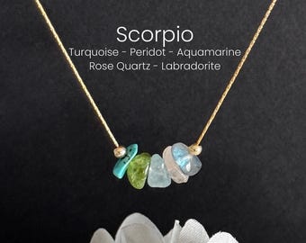 Naszyjnik ze Skorpionem, kryształowy naszyjnik ze znakiem zodiaku, spersonalizowana minimalistyczna biżuteria