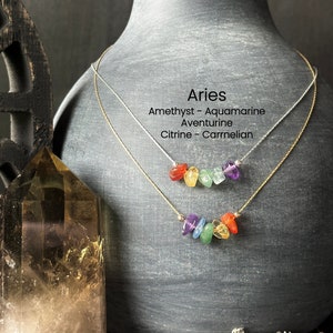 Aries Necklace Crystal Zodiac Necklace Personalized Minimalist Jewelry Gift