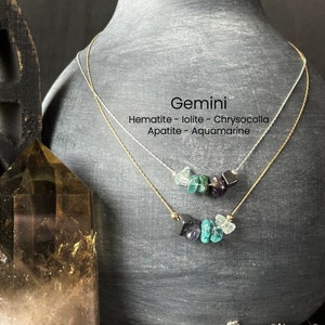 Gemini Necklace Crystal Zodiac Necklace Personalized Minimalist Jewelry