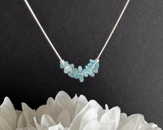 Aquamarine Raw Healing Crystals Necklace Protection Necklace