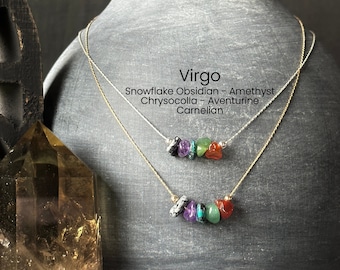 Virgo Necklace Crystal Zodiac Necklace Personalized Minimalist Jewelry Gift