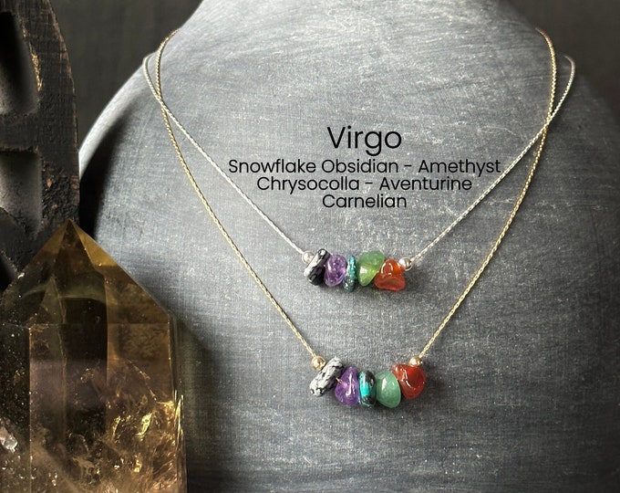 Virgo Necklace Crystal Zodiac Necklace Personalized Minimalist Jewelry Gift