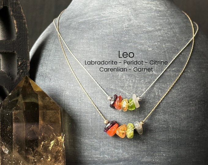 Leo Necklace Crystal Zodiac Necklace Personalized Minimalist Jewelry Gift