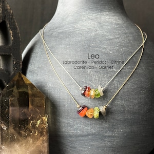 Leo Necklace Crystal Zodiac Necklace Personalized Minimalist Jewelry Gift