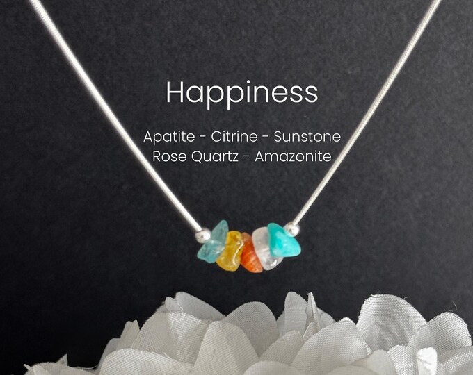 Happiness Healing Raw Crystal Necklace for Hope and Optimism