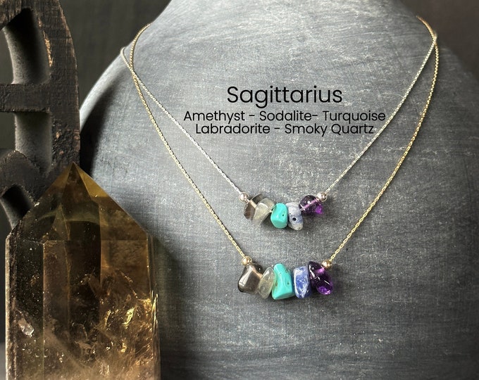 Sagittarius Necklace Crystal Zodiac Necklace Minimalist Jewelry Personalized Gift