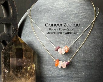 Cancer Necklace Zodiac Crystal Necklace Personalized Minimalist Jewelry Gift