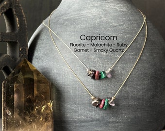 Capricorn Necklace Crystal Zodiac Necklace Personalized Minimalist Jewelry Gift