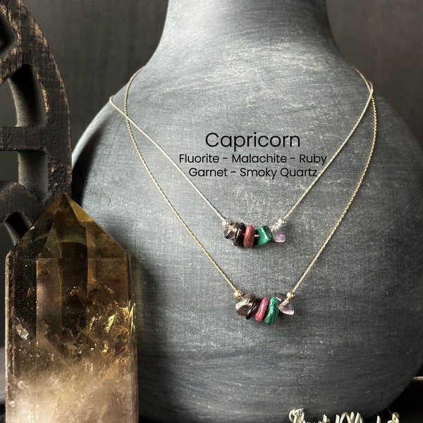 Capricorn crystal necklace clearance