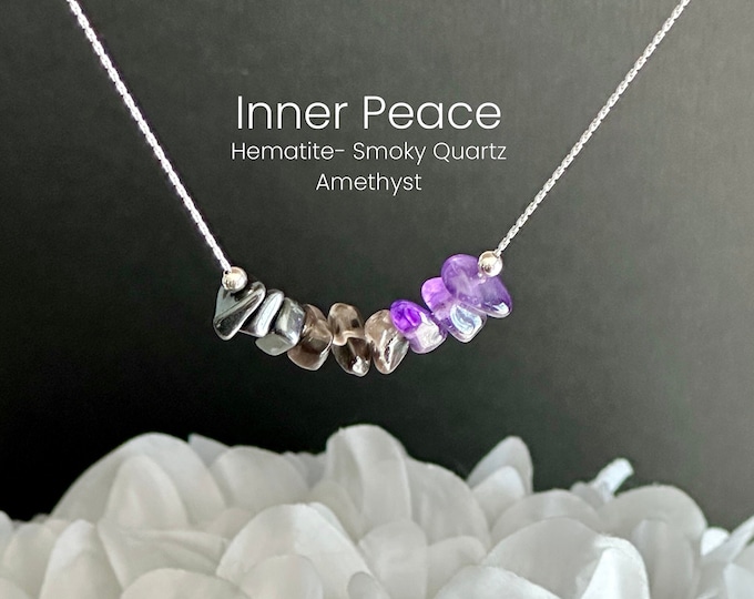 Calming Crystal Necklace Inner Peace Raw Crystals