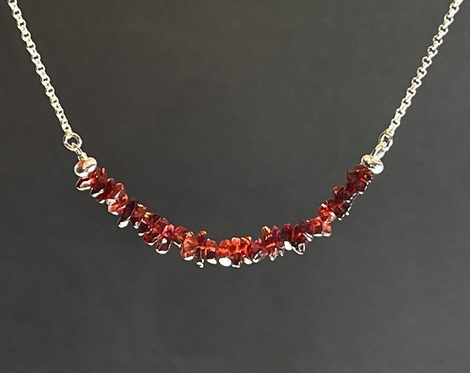 Raw Garnet Necklace January Crystal Healing Birthstone Positive Energy