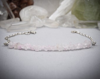 Rose Quartz Bracelet for Women - Healing Jewelry, Love Energy, Stacking Bracelet, Gift for Wife, Sentimental Gifts, Heart Chakra
