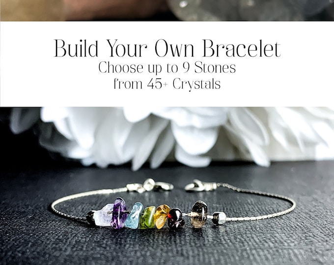 Personalized Raw Birthstone Family Jewelry Crystal Healing Build Your Own Bracelet Ankle Bracelet