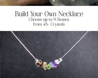 Custom Healing Crystal Necklace Anxiety Relief Personalized Raw Crystals Protection Necklace