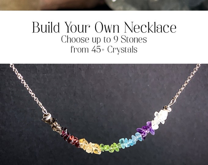 Raw Birthstone Family Necklace Custom Gemstone Necklace for Personalized Crystal Intentions