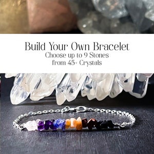 Custom Crystal Bracelet, Customized Healing Raw Crystals Bracelet, Personalized Protection Anxiety Jewelry Bracelet