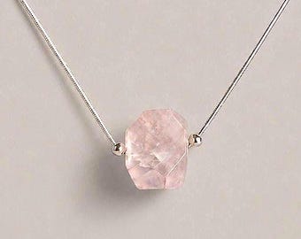 Rosenquarz Halskette Gold gefüllt Sterling Silber Choker Länge verstellbar Kette Schichtung Schmuck Brautjungfer Geschenk Frauen Geburtstag Kristall