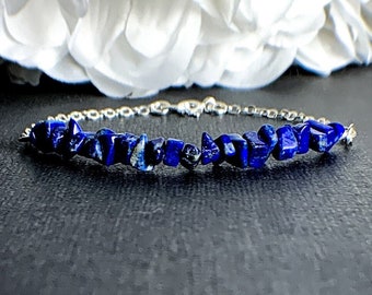 Lapis Lazuli Blue Crystal Bracelet