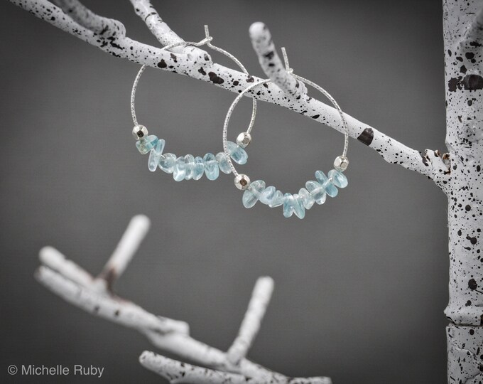 Blue Apatite Earrings, Raw Crystal Earrings, Positive inspiration, Positive Energy