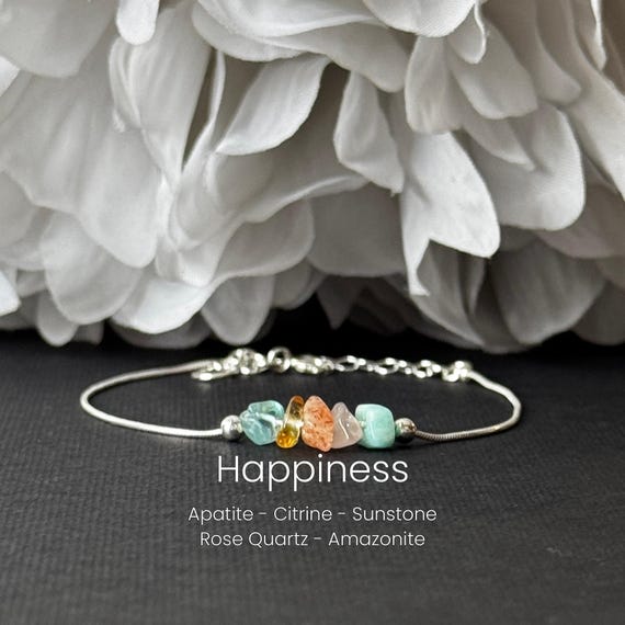 Happiness Bracelet Raw Crystal Anklet for Hope and Optimism