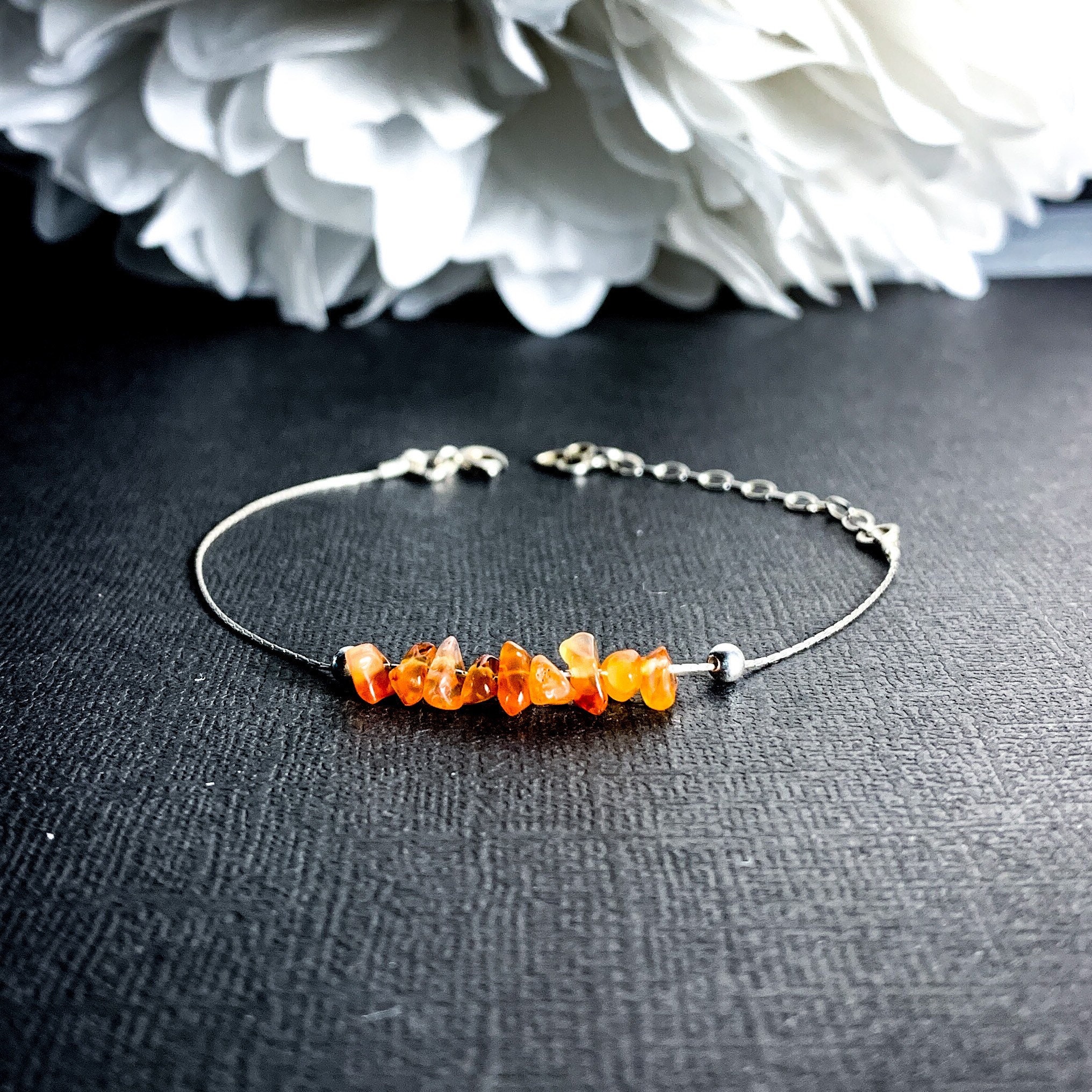 Carnelian Ankle Bracelet Anklet Raw Carnelian bracelet for women