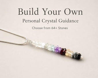 Build your own Custom Crystal Pendant gem bar necklace beaded bar necklace Sterling Silver