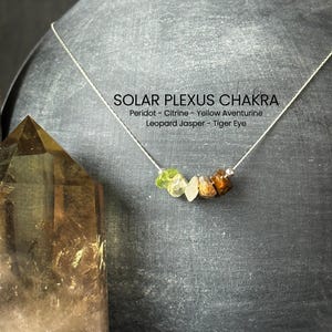 Solar Plexus Chakra Stones Necklace Raw Crystal Delicate Necklace Spiritual Gifts