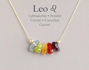 Leo Necklace Crystal Zodiac Necklace Personalized Minimalist Jewelry Gift ideas for Women