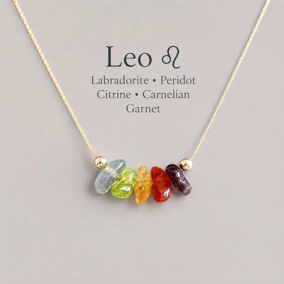 Leo Necklace Crystal Zodiac Necklace Personalized Minimalist Jewelry Gift ideas for Women