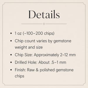 Raw Crystal Gemstone Chip Beads by Weight Loose Drilled Chips 1oz Destash Jewelry Making Supplies Natural Stone Bulk Wholesale image 11