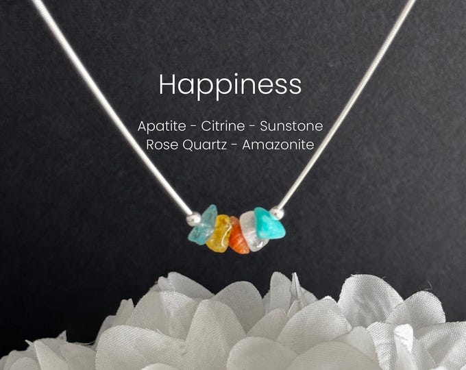 Happiness Healing Raw Crystal Necklace for Hope and Optimism