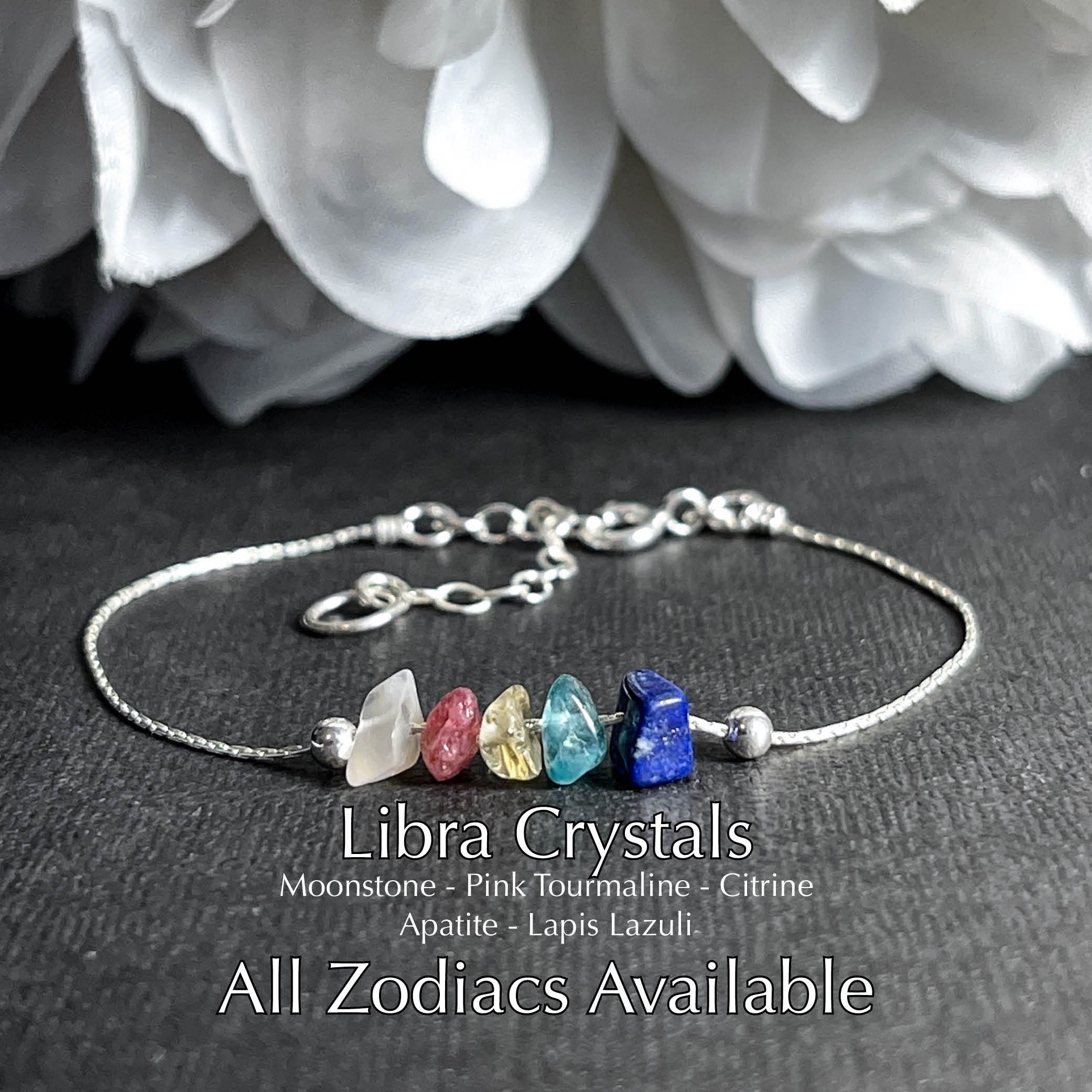 Libra Crystal Bracelet  Zodiac Birthstones  Power Bead Bracelet  So   SoulCafeCrystals