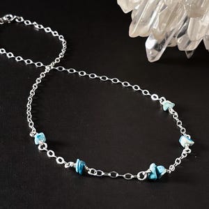 Raw Turquoise Satellite Chain Protection Necklace