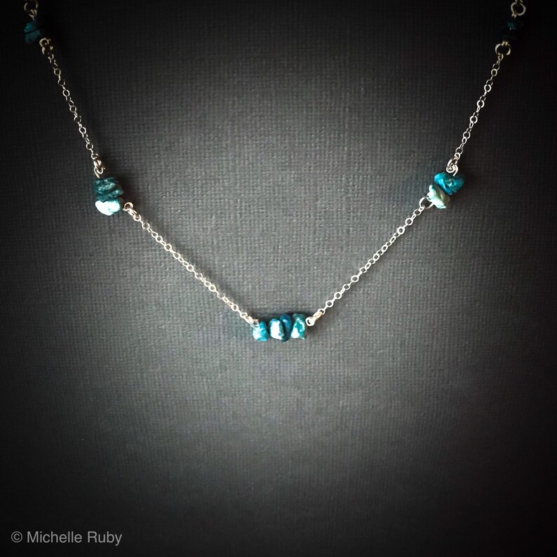 Raw Turquoise Satellite Chain Protection Necklace