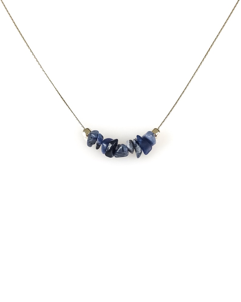 Sodalite Necklace Anxiety Relief Anxiety Necklace Crystal Necklace Blue Necklace Throat Chakra Choker Necklace Healing Crystals