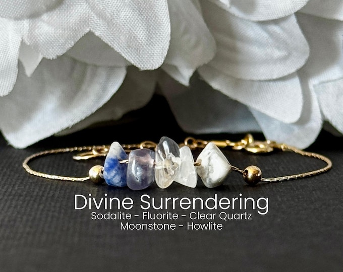 Surrender Bracelet Raw Crystal Anklet Trust the Process Letting Go Intention Jewelry