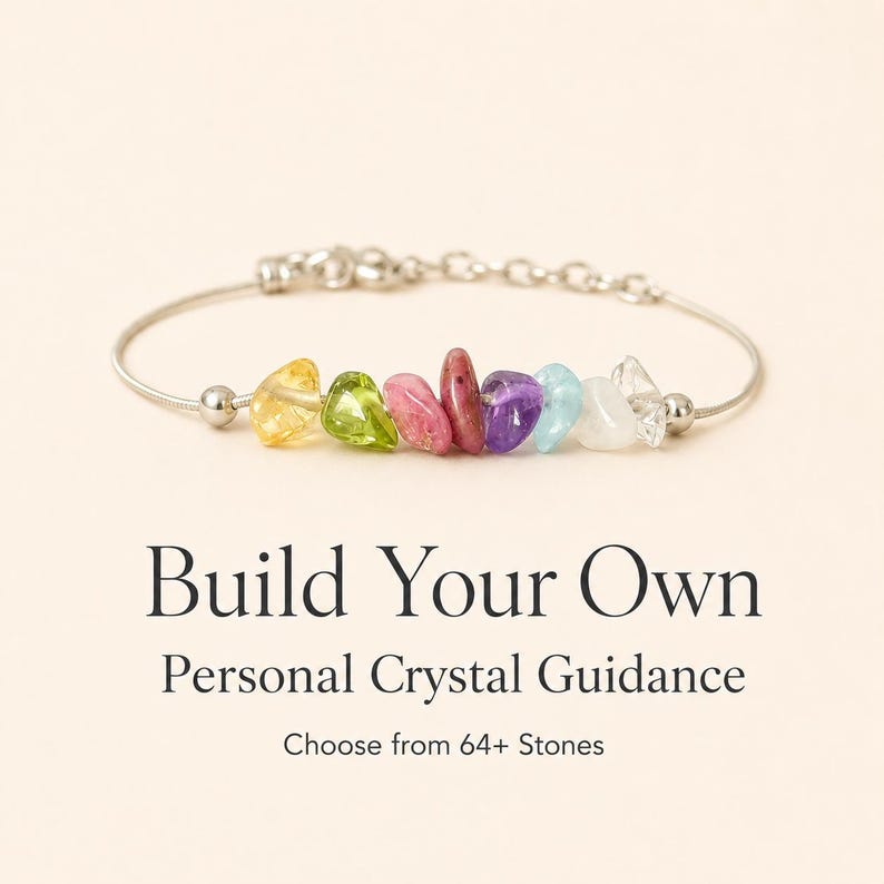 Family Birthstone Bracelet Ankle Jewelry Personalized Crystal Healing Energy Custom Raw Stone Natural Gemstone Mother Gift Build Own Design Meaningful Keepsake Present Special Occasion Jewelry Daily Wear Healing Stones Customizable Family